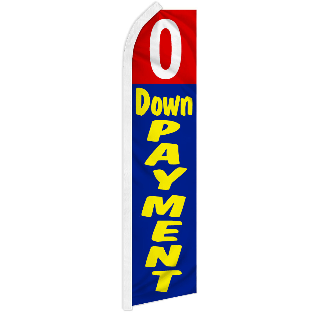 0 Down Payment Swooper Feather Flutter Advertising Flag Financing Dealership Blu
