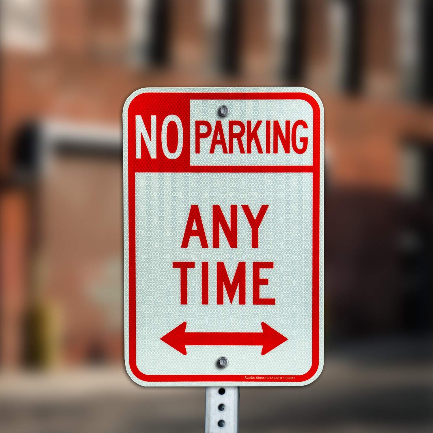 No Parking Anytime Sign with Arrows, No Parking Sign, 18 x 12 Inches Engineer…