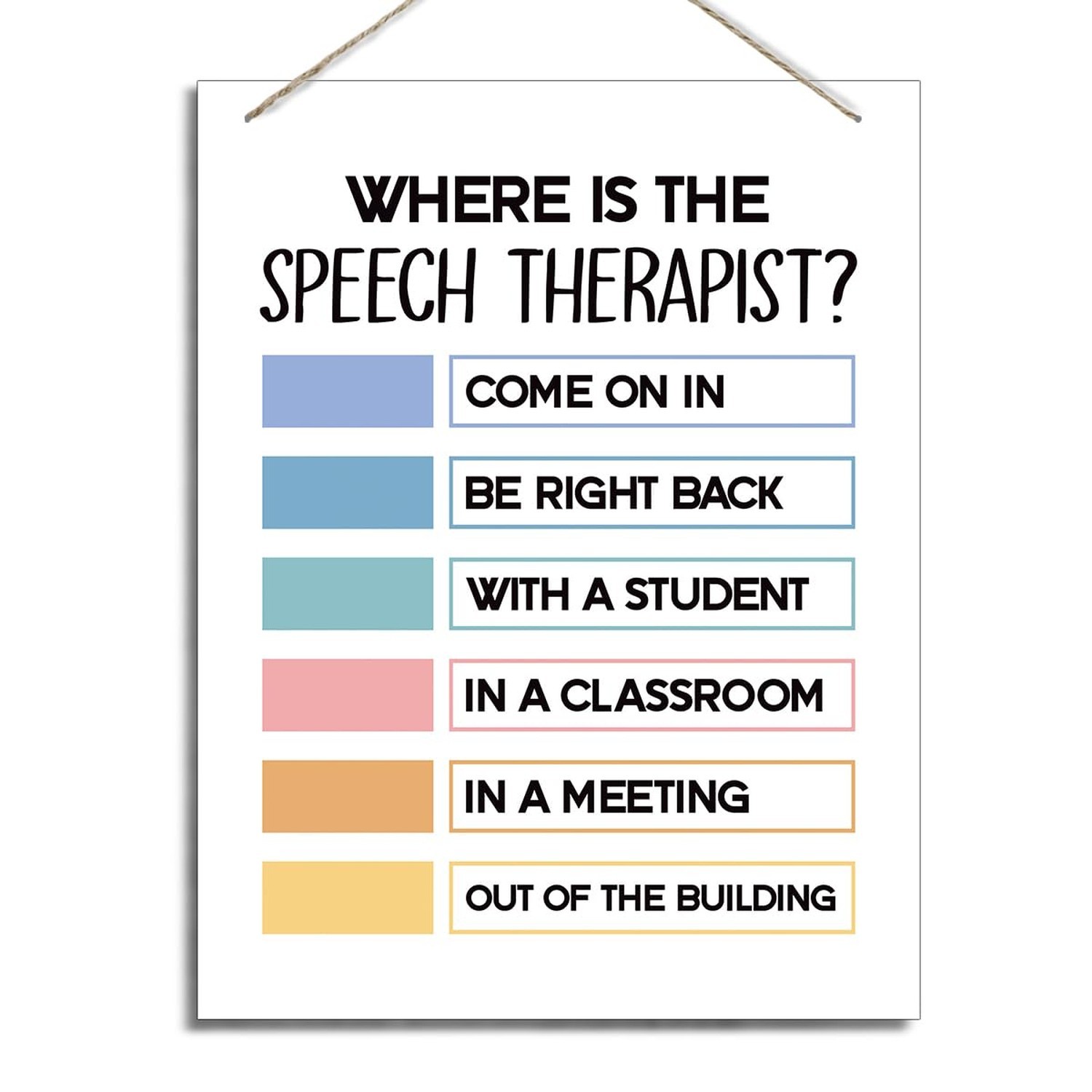 Therapist Office Door Sign, Where is the Speech Therapist, Wall Art Signs, Th…