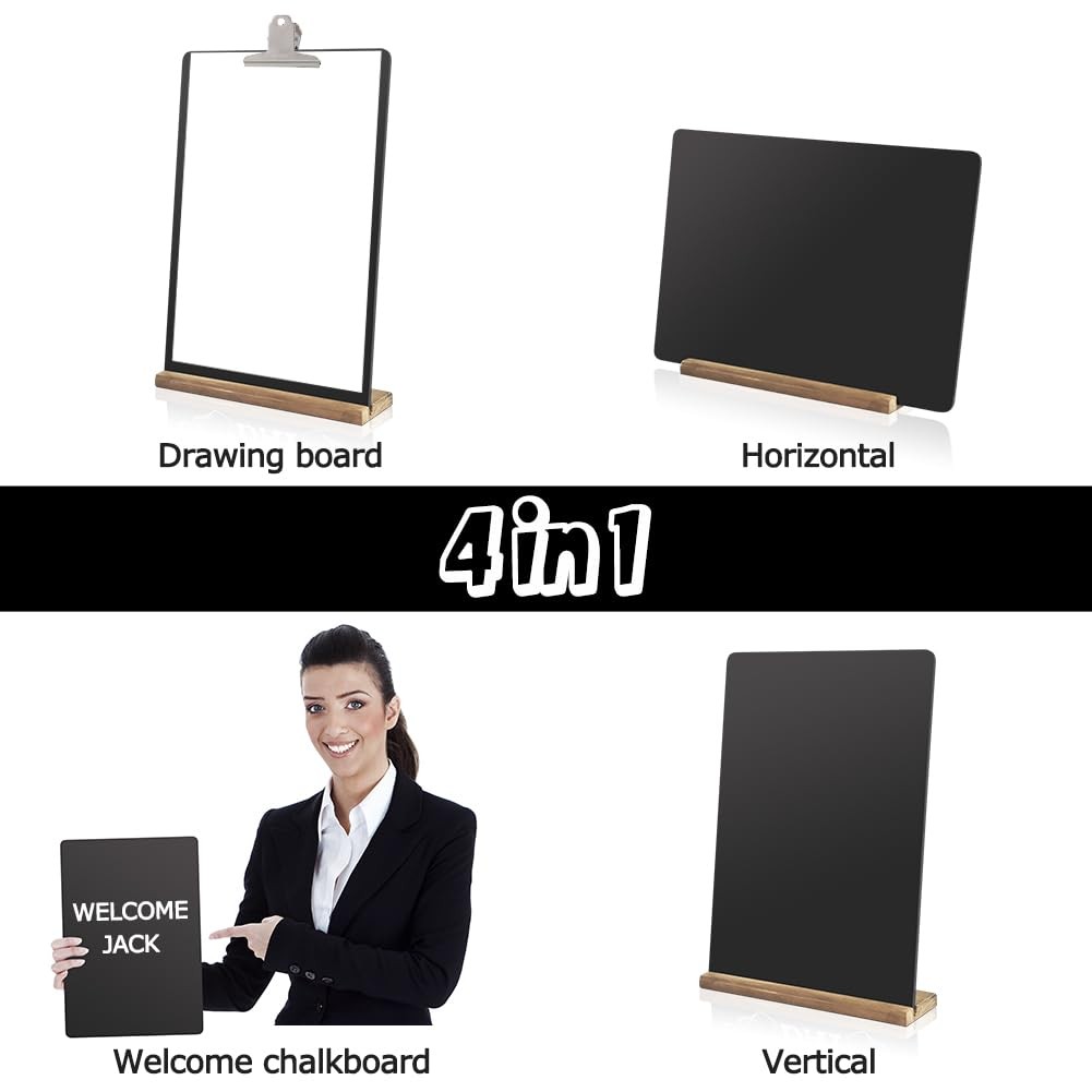 Double-Sided Tabletop Chalkboard Set Wooden Chalkboards Signs for Café Menus …