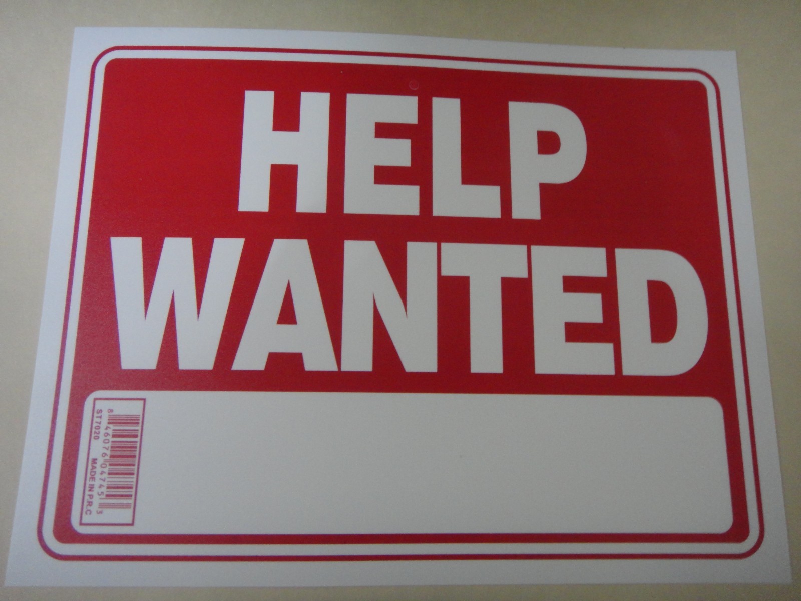 5 Pcs Red & White Flexible Plastic “HELP WANTED ” Sign 9 x 12 Inch US Seller