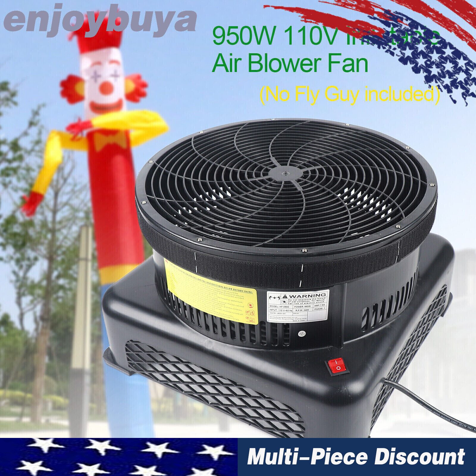 950W Air Puppet Blower Fan for Inflatable Dancer Tube Wacky Wavy Promotional Man