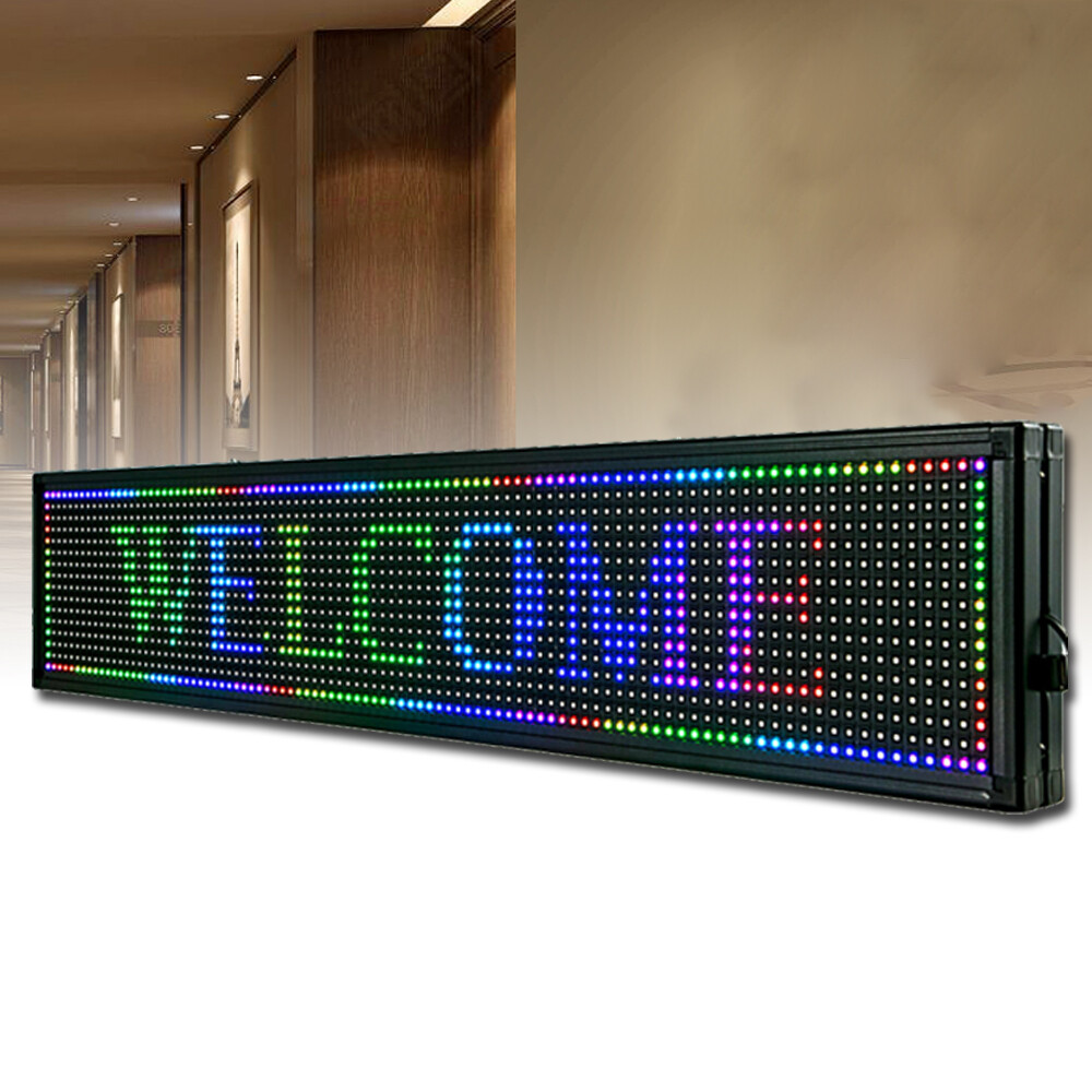 LED Sign 40″ X 8″ Scrolling Message Display Board 7 Color Programmable