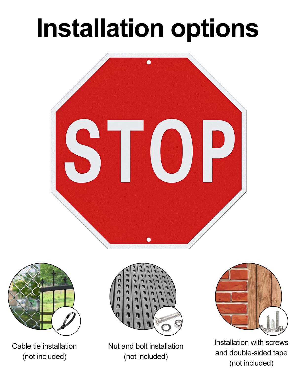 Stop Signs, 12 x 12 Inches Rust-Free Aluminum, Street Slow Warning Reflective…