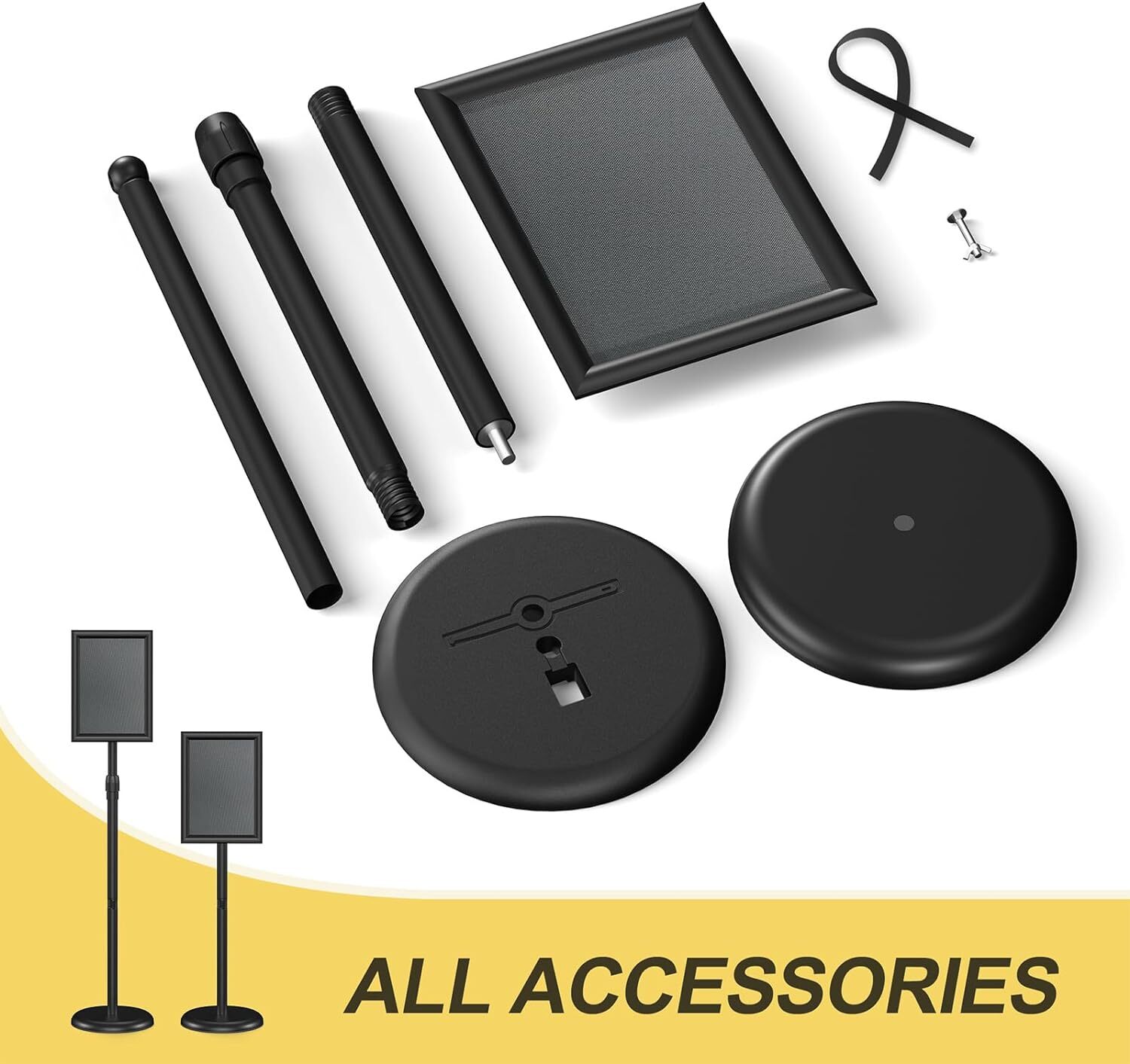 Relx Sign Holder Stand 8.5×11 inch – Adjustable Floor Standing black