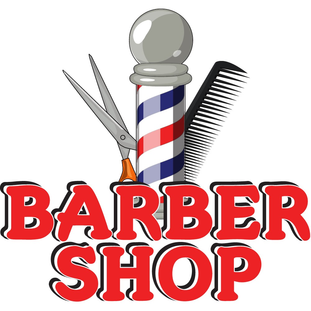 BARBER SHOP Concession Decal sign cart trailer stand sticker equipment