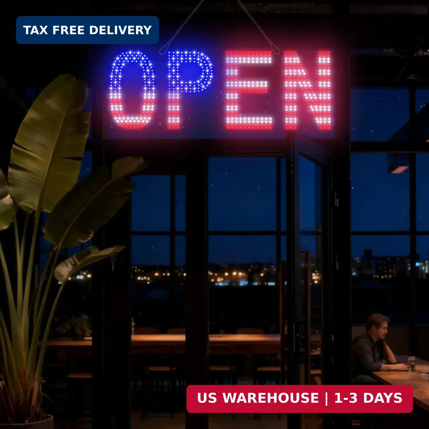 LED Open Signs for Business, exTopGoal 30″x10″ Large Bright Open Sign with Remot