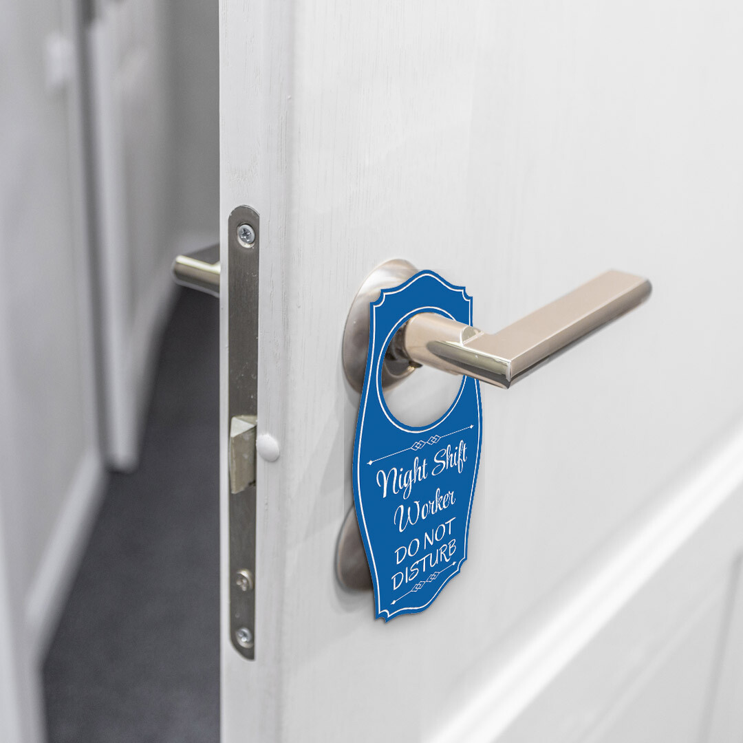 Night Shift Worker Do Not Disturb Door Hanger | House or Business Door Sign