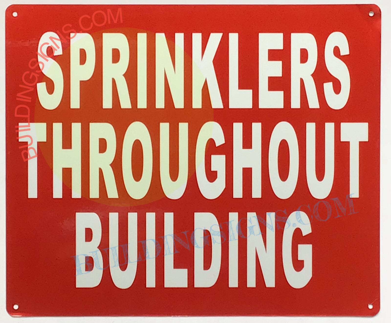 SPRINKLER THROUGHOUT BUILDING SIGN (10X12, RED, ALUMINUM) -REF24-1027