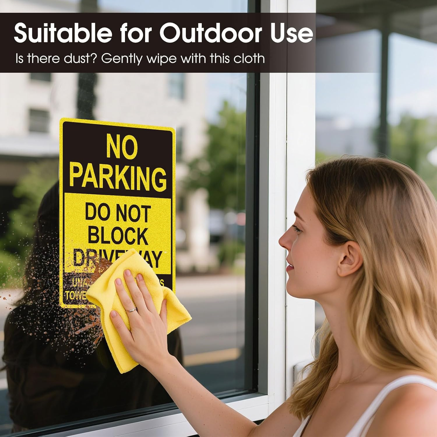 No Parking Signs Do Not Block Driveway Sign, Unauthorized Vehicles Towed at Owne