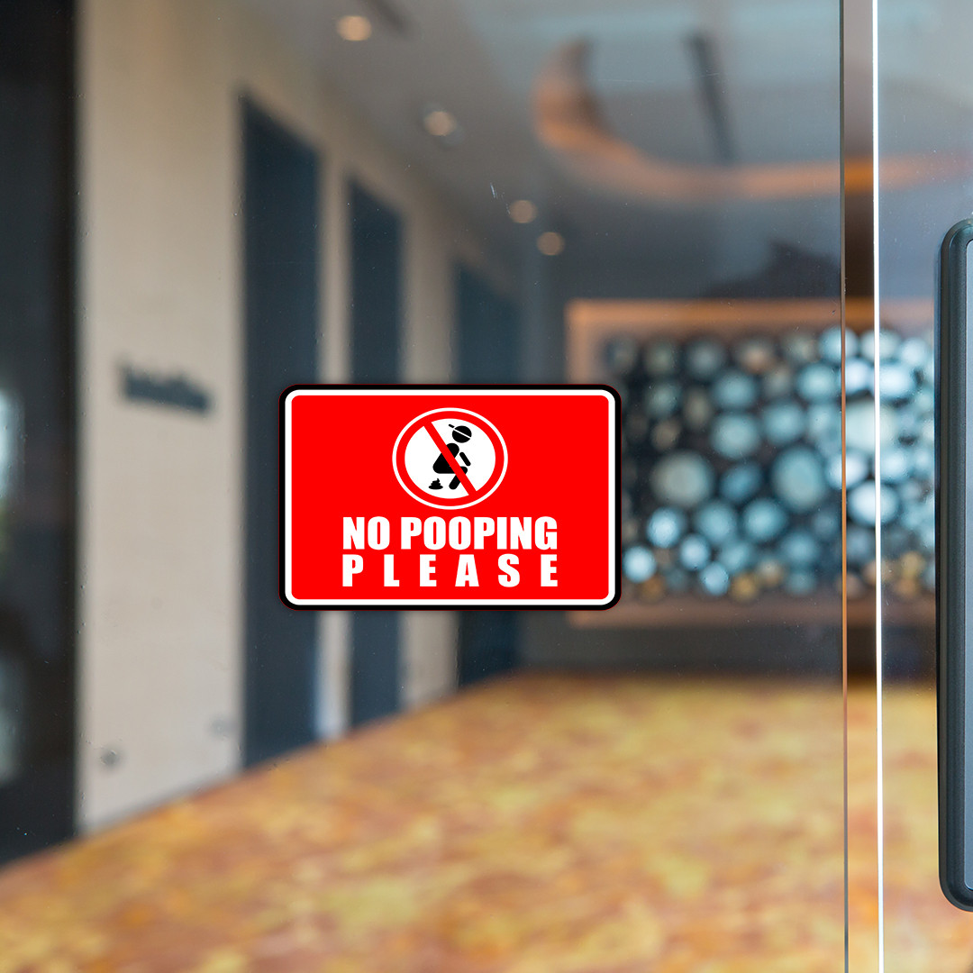 Classic Framed Plus No Pooping Please Wall or Door Sign