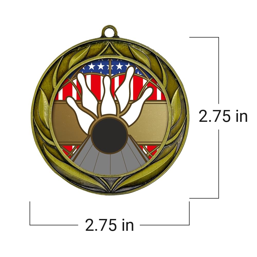 All Quality Bowling Wreath Design Medal – 1st, 2nd, 3rd Place