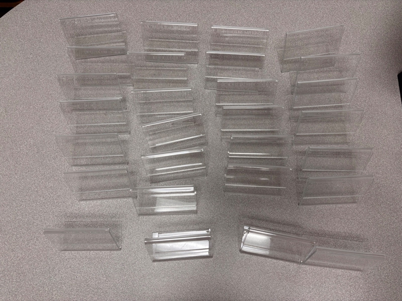 28 PCS Mini Sign Display Holder 3.5″ x 2.75″ L Shape Clear Acrylic