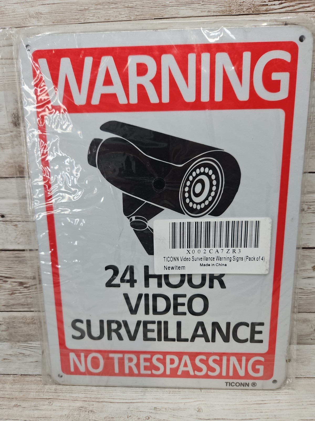 Warning 24 Hour Video Surveillance Sign Home Yard Security *4 Pack* 7 x10 in NEW