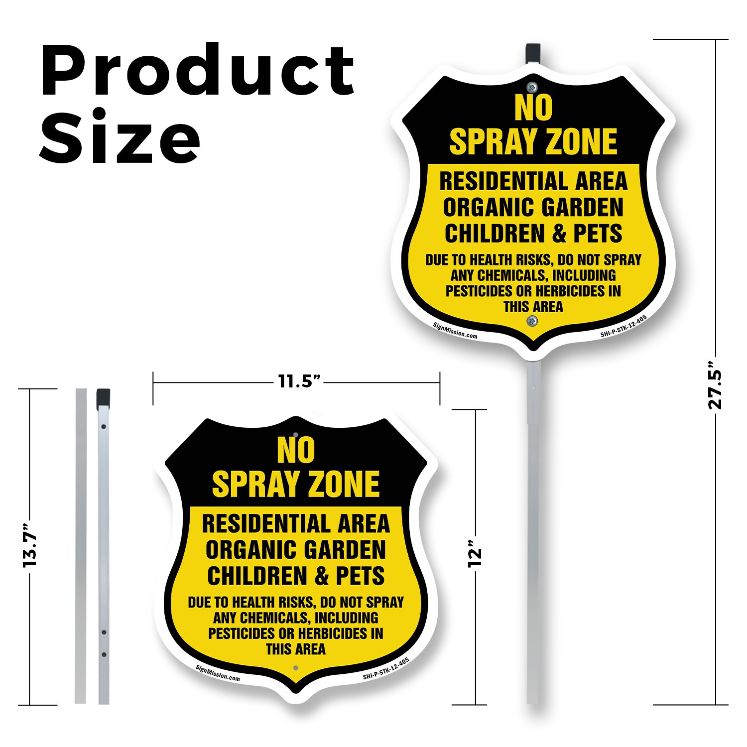 No Spray Shield Sign No Spray Zone Residential Area Orga Shield Sign With Stake