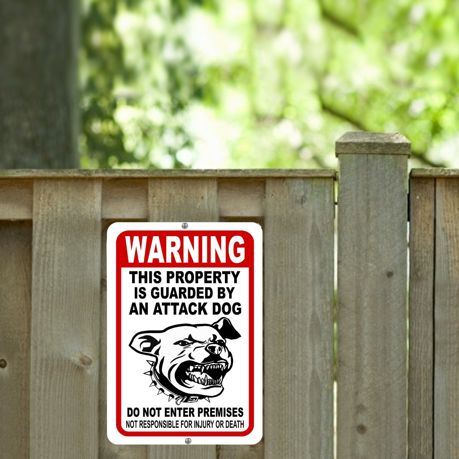 BEWARE OF DOG Sign Attack Dog on Duty Guard Dog 8″x 12″ Aluminum Metal Warning