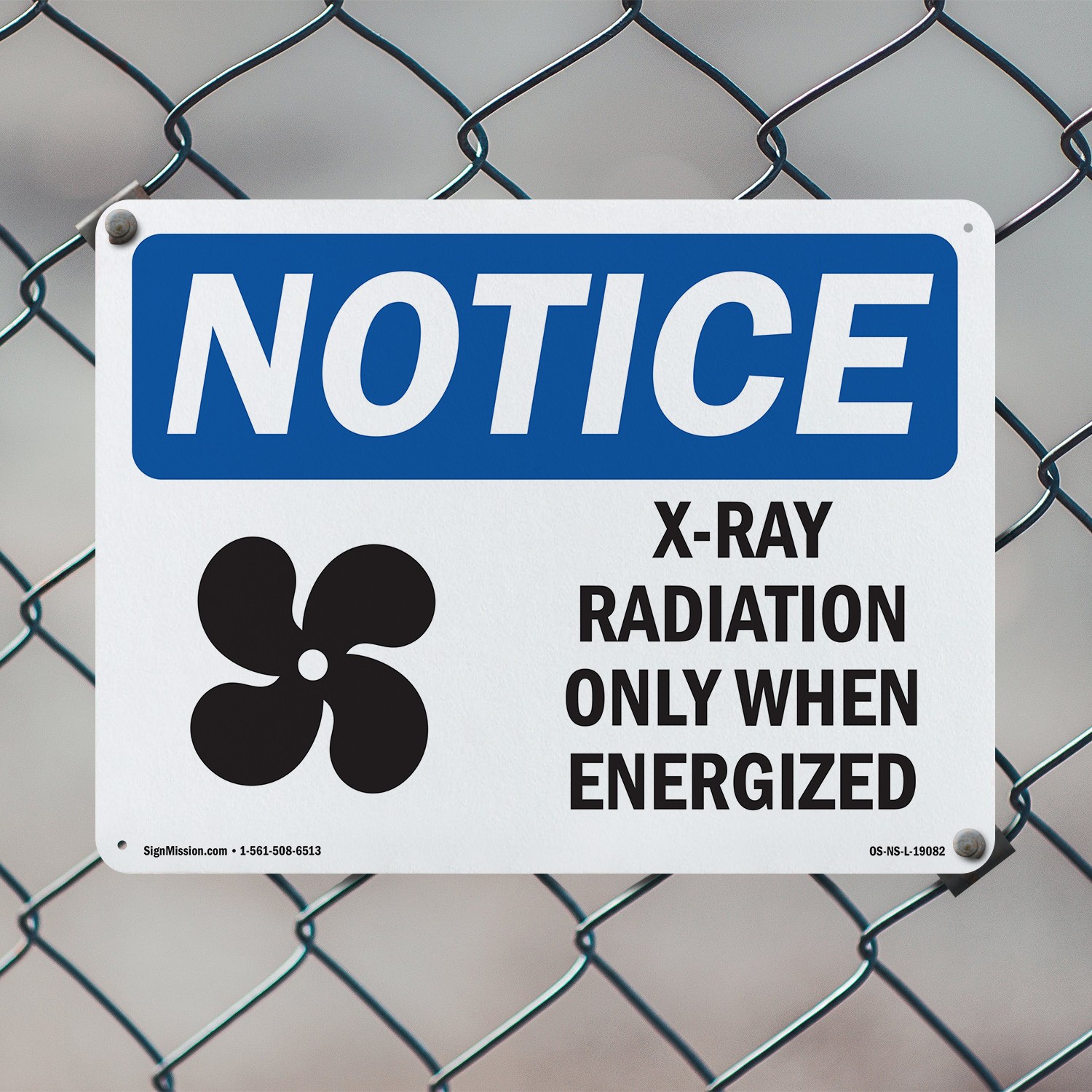 X-Ray Radiation Only When Energized OSHA Notice Sign Or Decal – 5 or 10 Pack