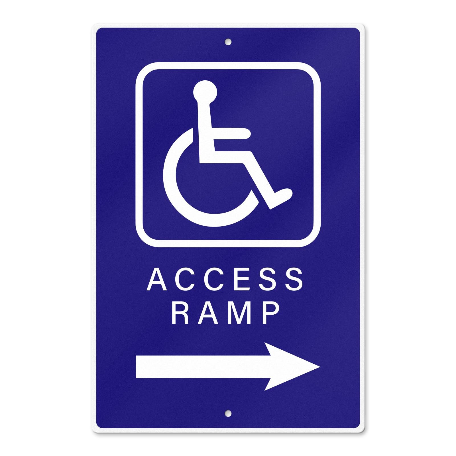 Handicap Access Ramp Sign 8×12 Inch Aluminum Right Arrow Reflective ADA