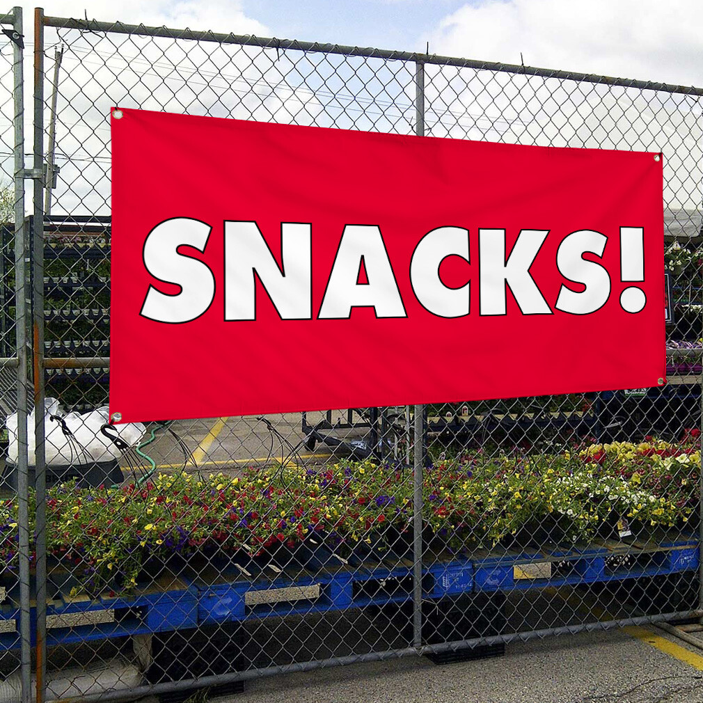 Vinyl Banner Multiple Sizes Snacks Outdoor Advertising Printing A Retail Outdoor