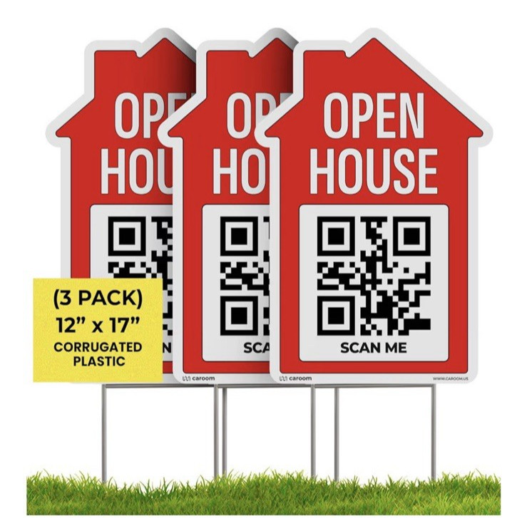 12” x 17” Open House Signs for Real Estate (3-Pack)