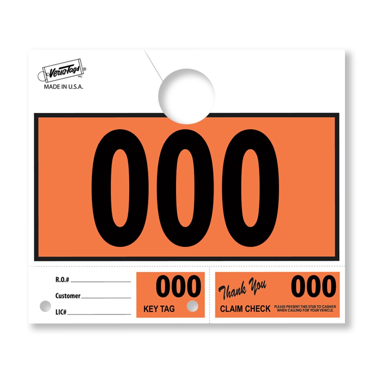 1000 Car Dealer Service Hang Tags Mechanic Repair Shop 3 Piece System – Orange