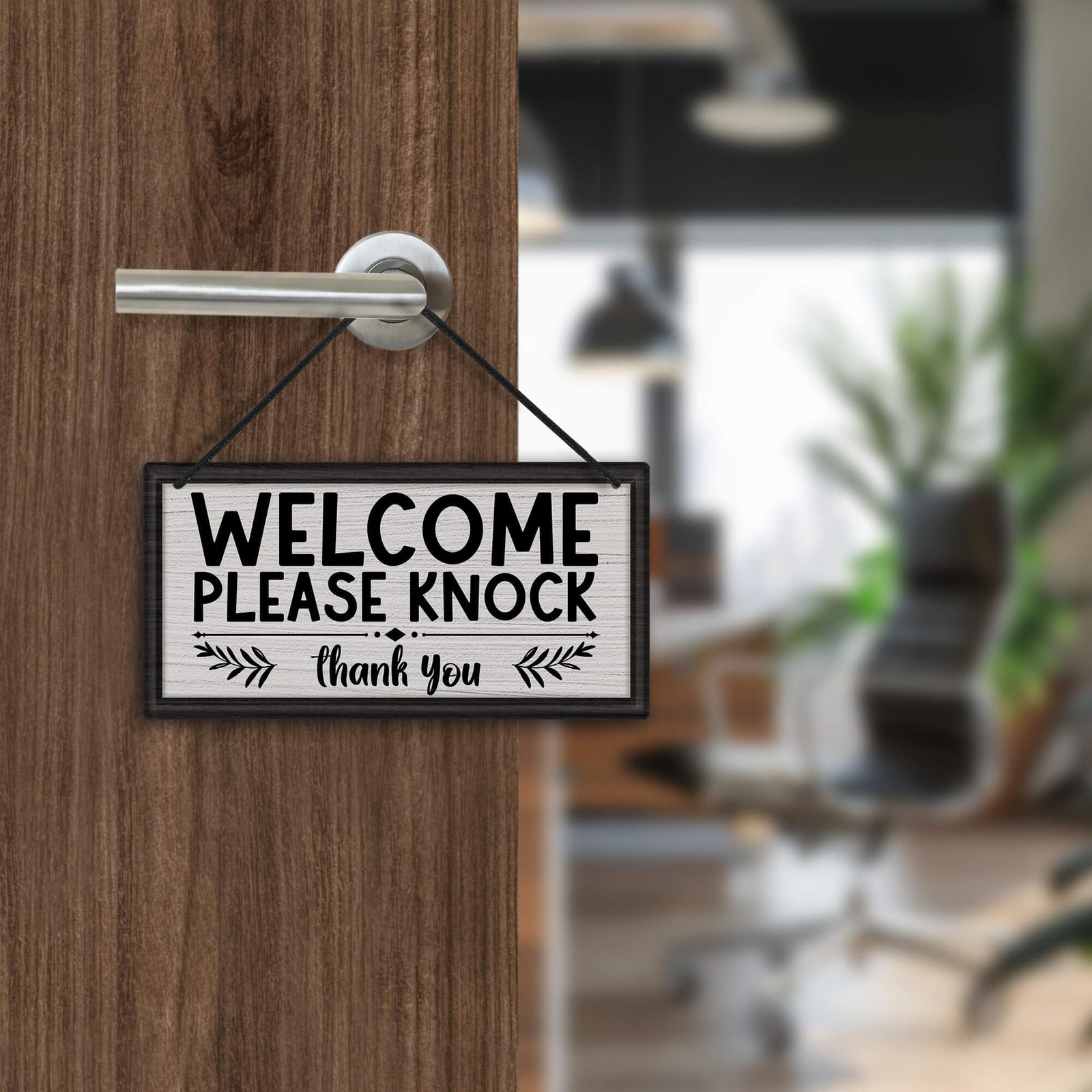 Welcome Please Knock Office Door Signs, PVC Do Not Disturb Door Hanger Sign, …