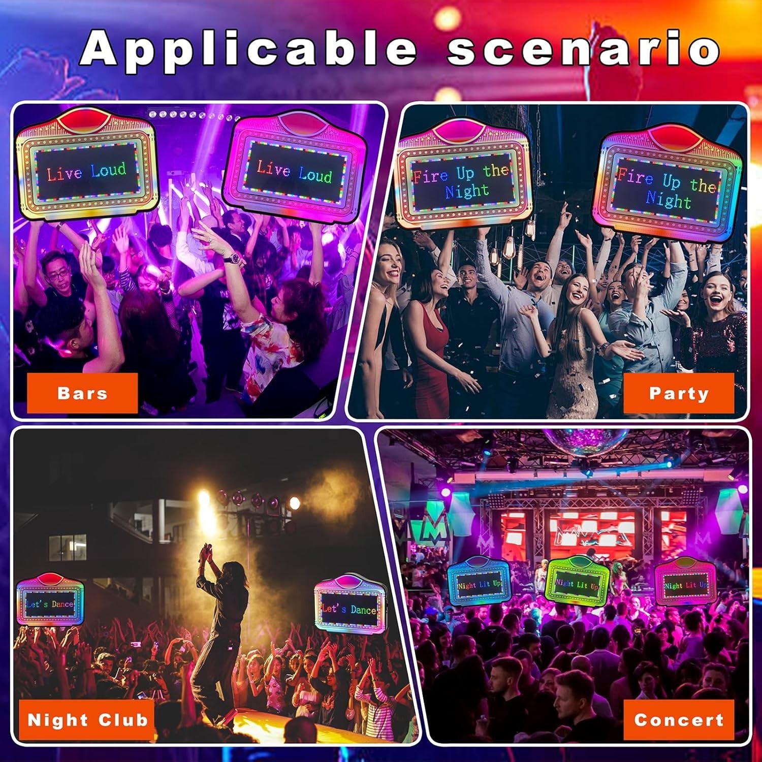 LED Bottle Service Sign with App Control, Scrolling Light Display for Clubs Bars