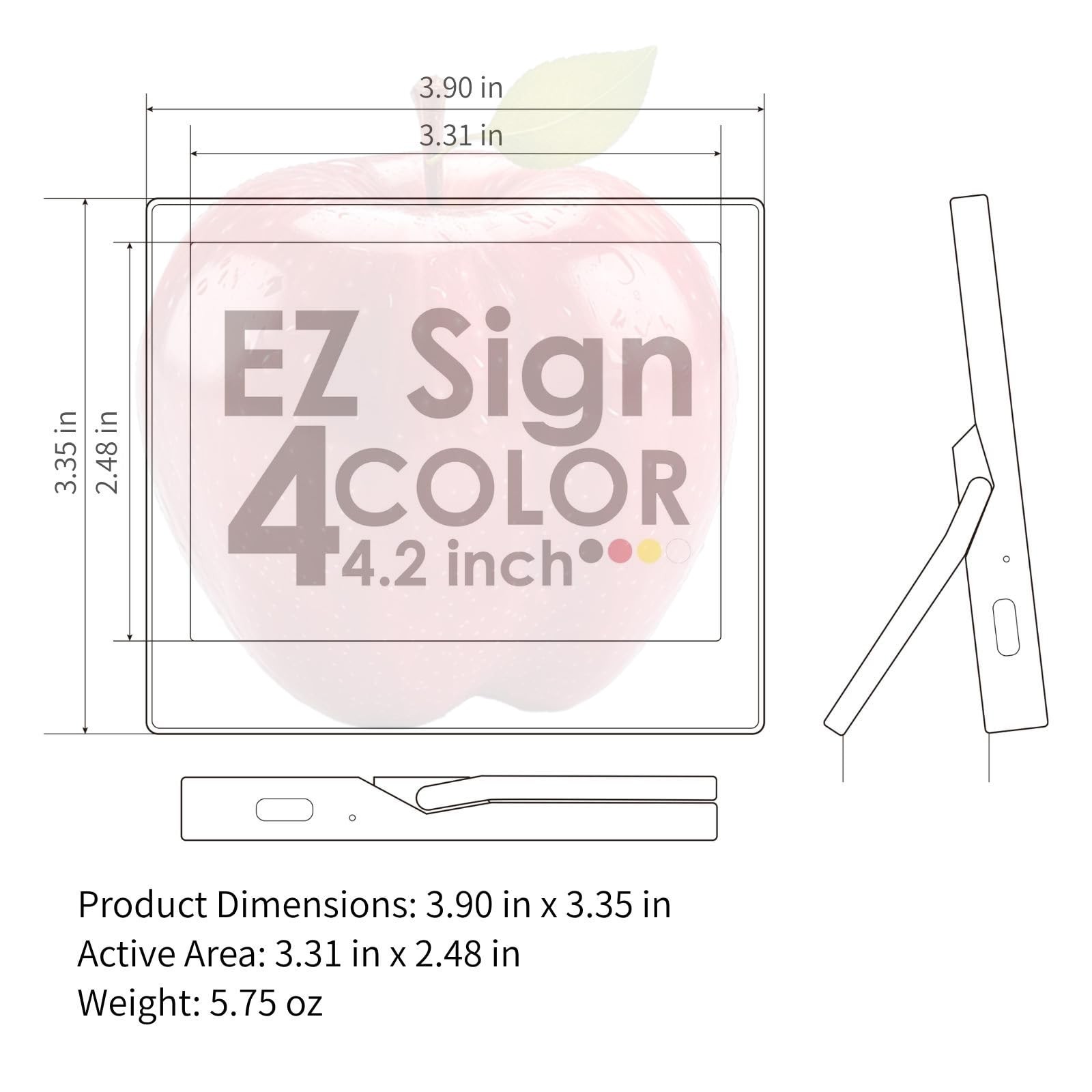 Santek EZ Sign | 4.2″ 4-Color Wired E-Paper Display (USB Cable + Windows App)