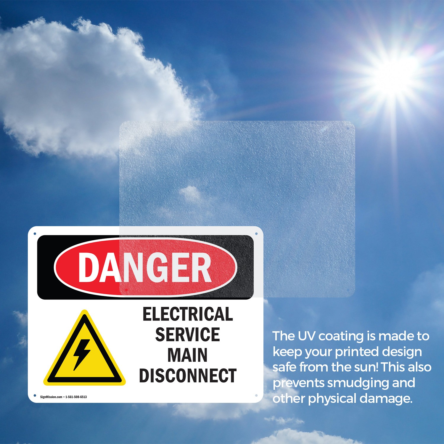 (2 Pack) Electrical Service Main Disconnect OSHA Danger Sign Decal Metal Plastic