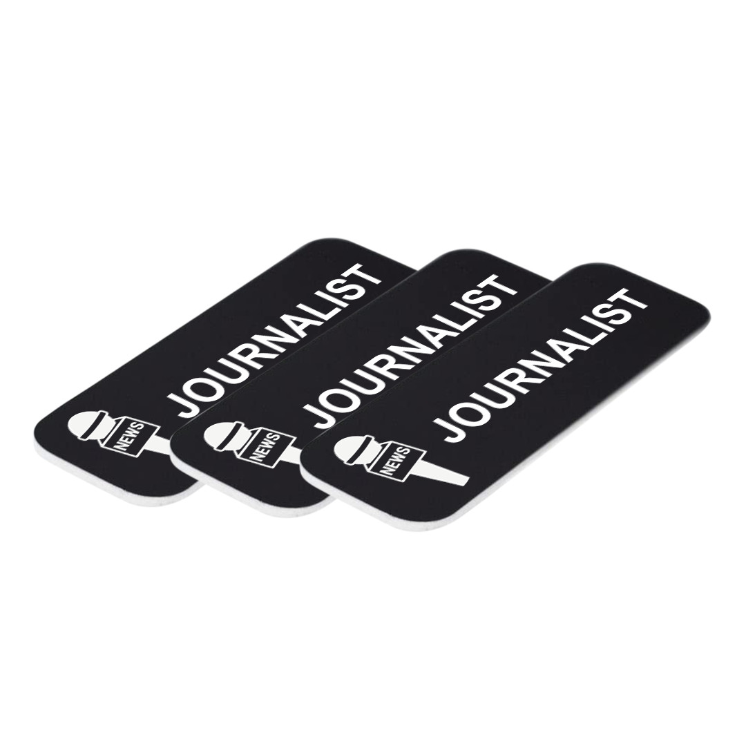 Journalist 1 x 3″ Name Tag/Badge, (3 Pack)