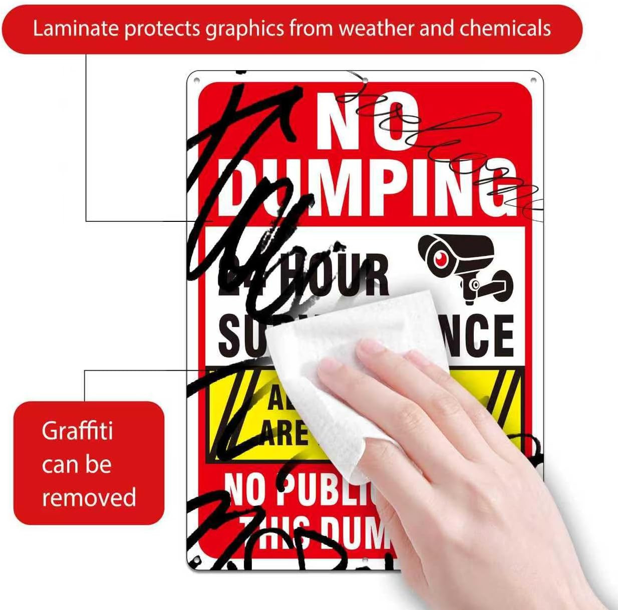 No Dumping Signs, No Public Use of Dumpster Sign, No Illegal Dumping Allowed 24