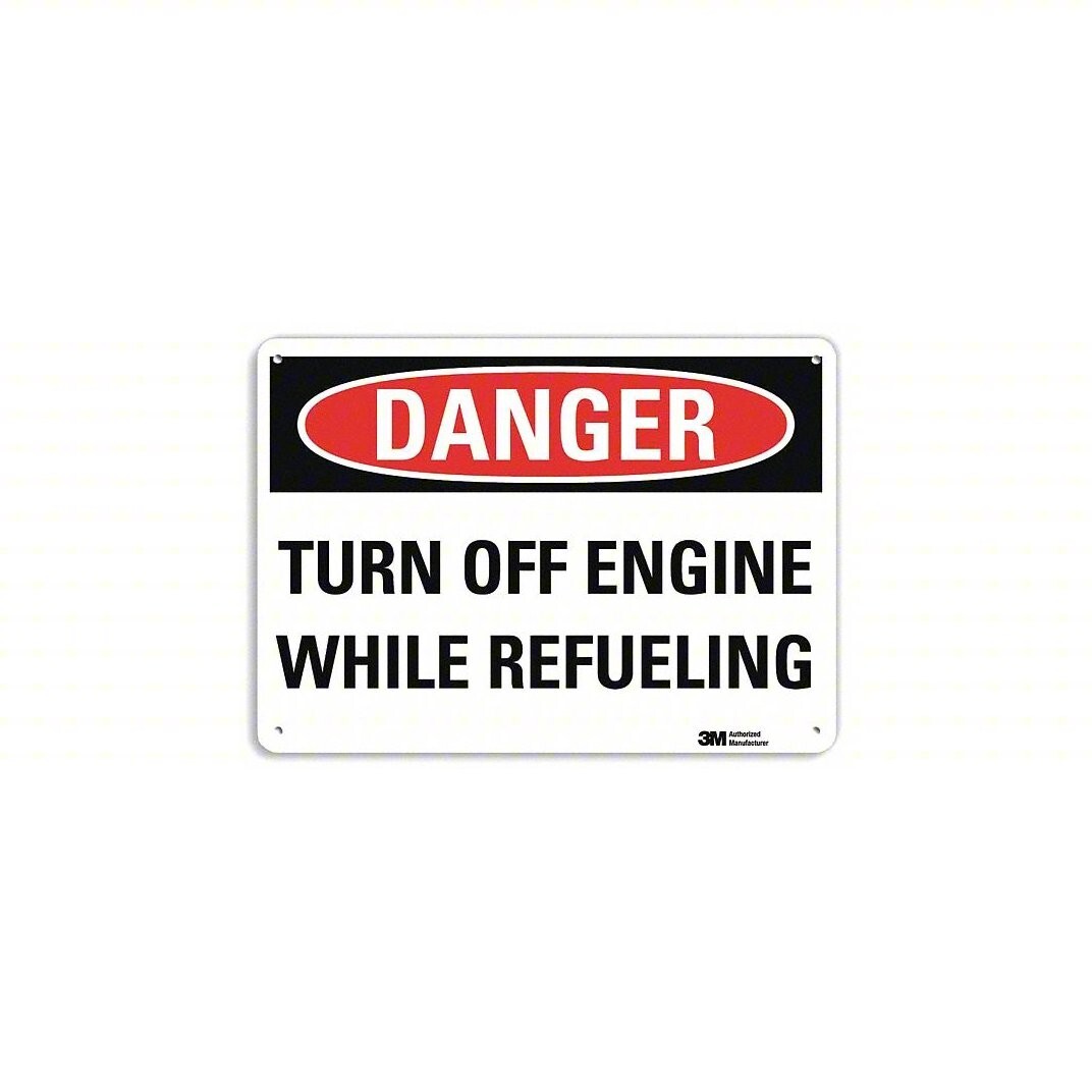 Danger Turn Off Engine While Refueling Sign 7″ x 14″ Aluminum Metal OSHA