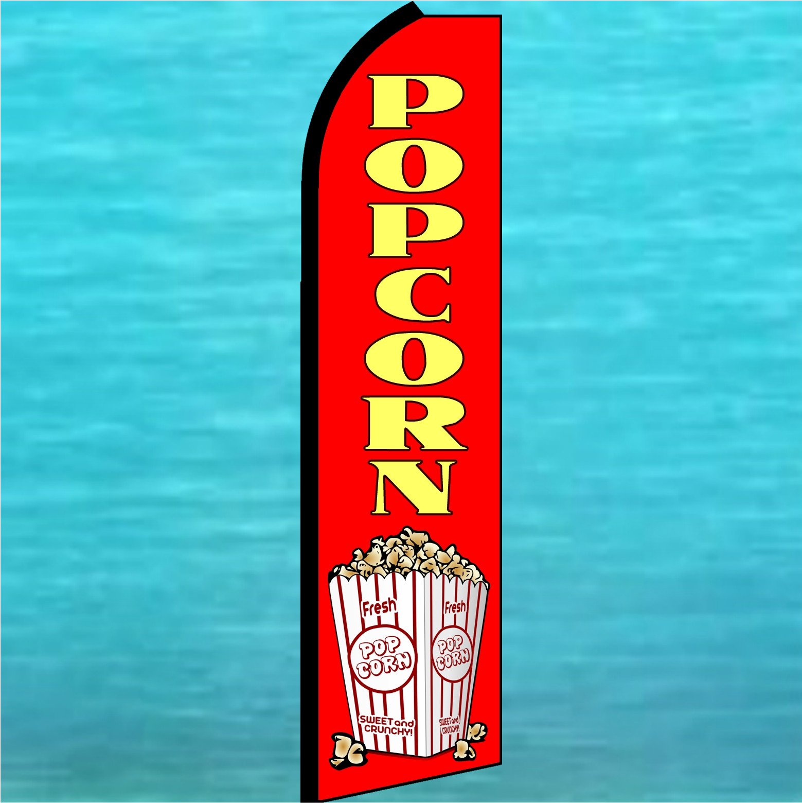 POPCORN FLUTTER FLAG Food Concession Advertising Sign Feather Swooper Banner
