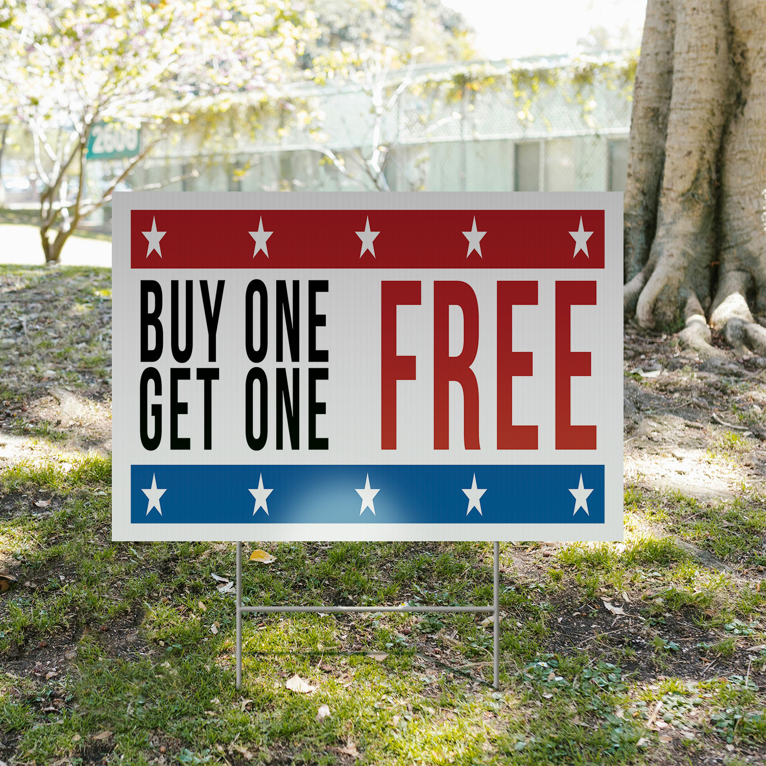 Buy One Get One Free Yard Sign Special Offers, Retail Promotions, Customer Deals