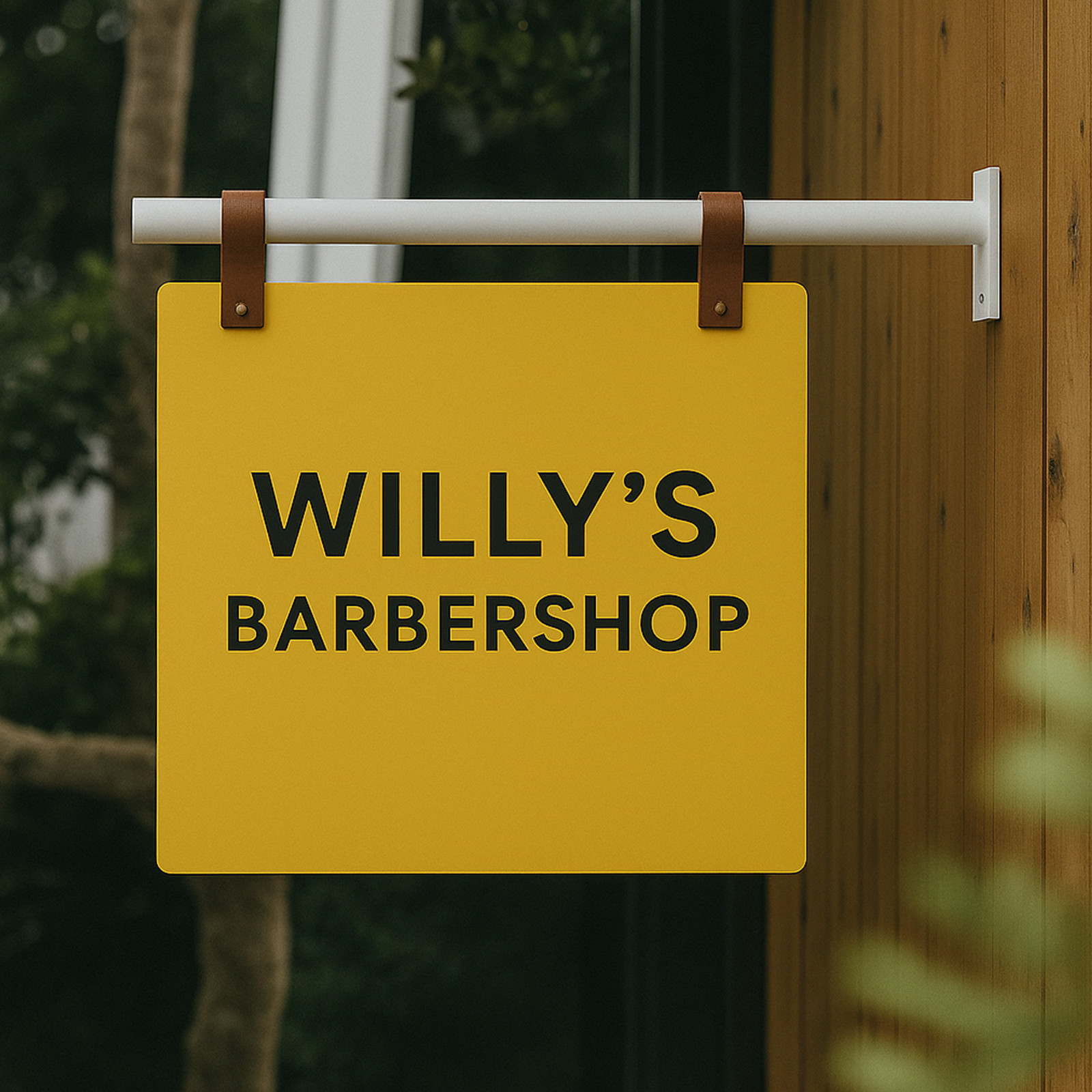 Custom Salon Blade Sign – Double Sided Outdoor Business Logo, Hanging Wall Sign