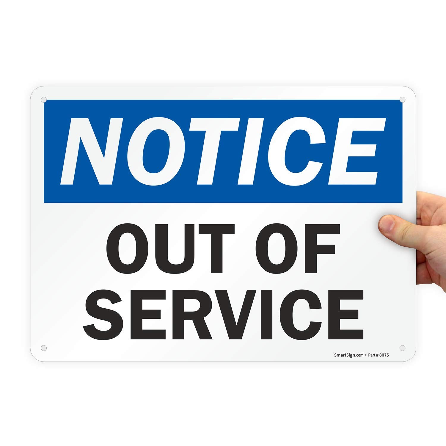 Notice Out Of Service Aluminum Sign Weatherproof Safety Display 10×14 Inch