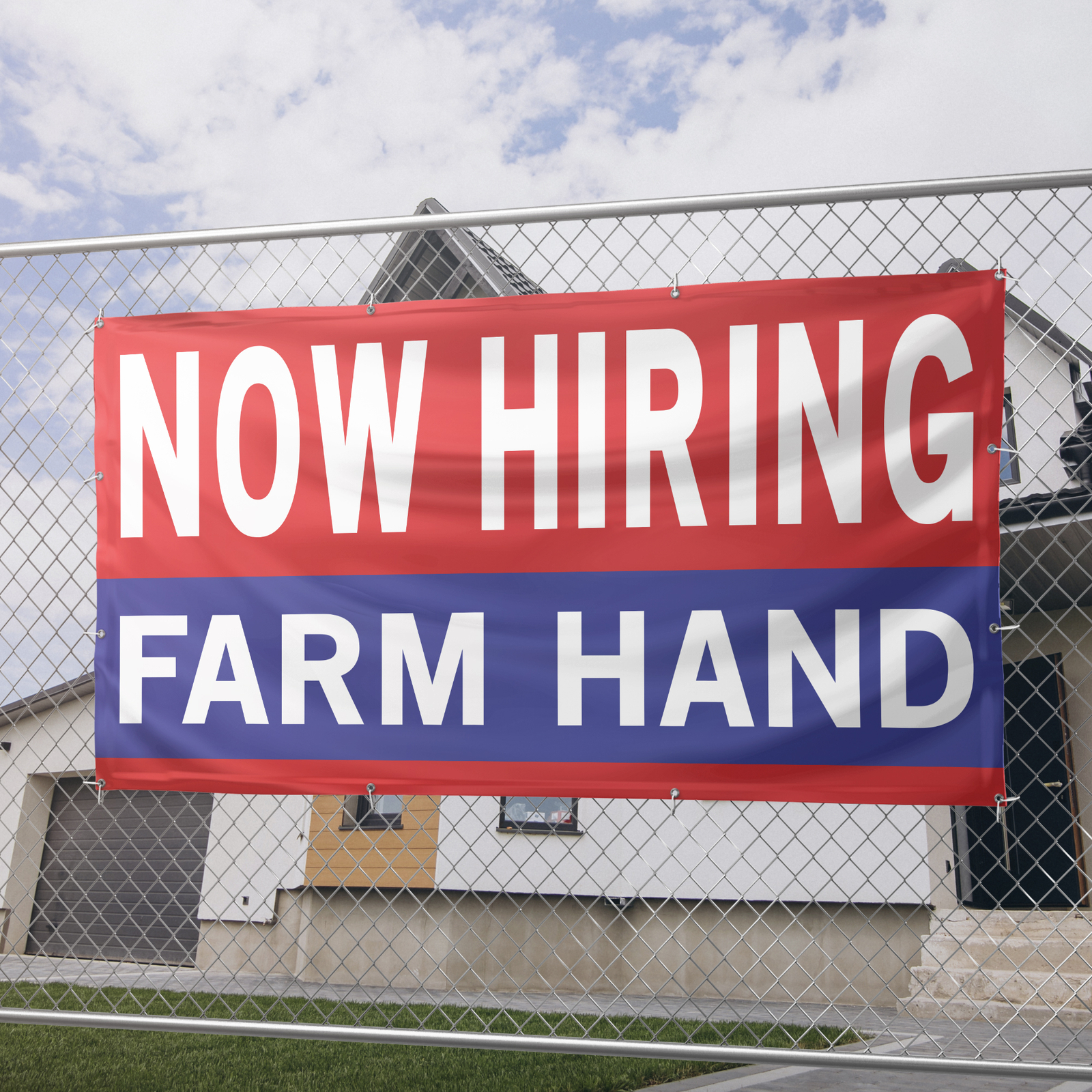Now Hiring Farm Hand 13 oz Heavy Duty Vinyl Banner Roustabout Jobs Available