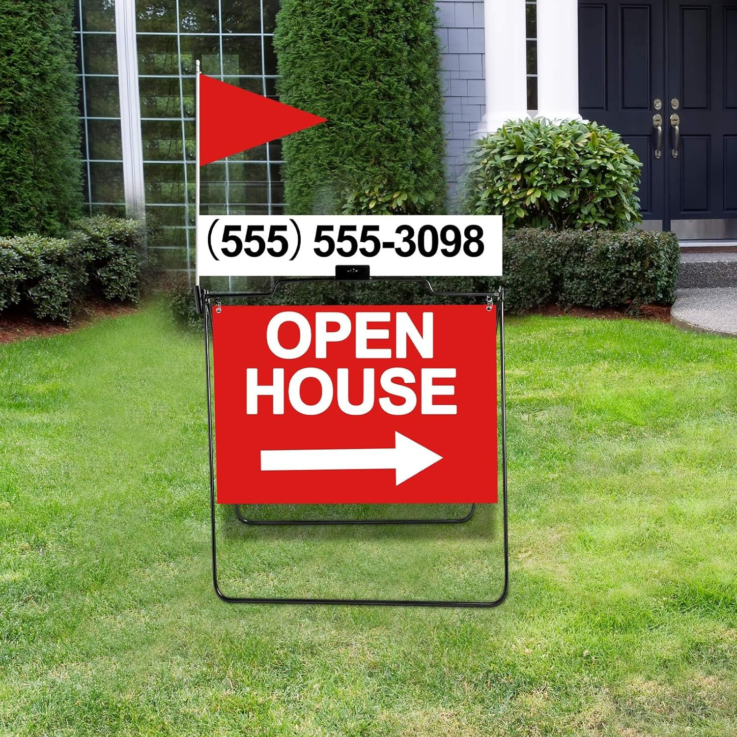 5 Pack Open House Signs, Open House Yard Sign Frames, a Frame Metal Stand Open H