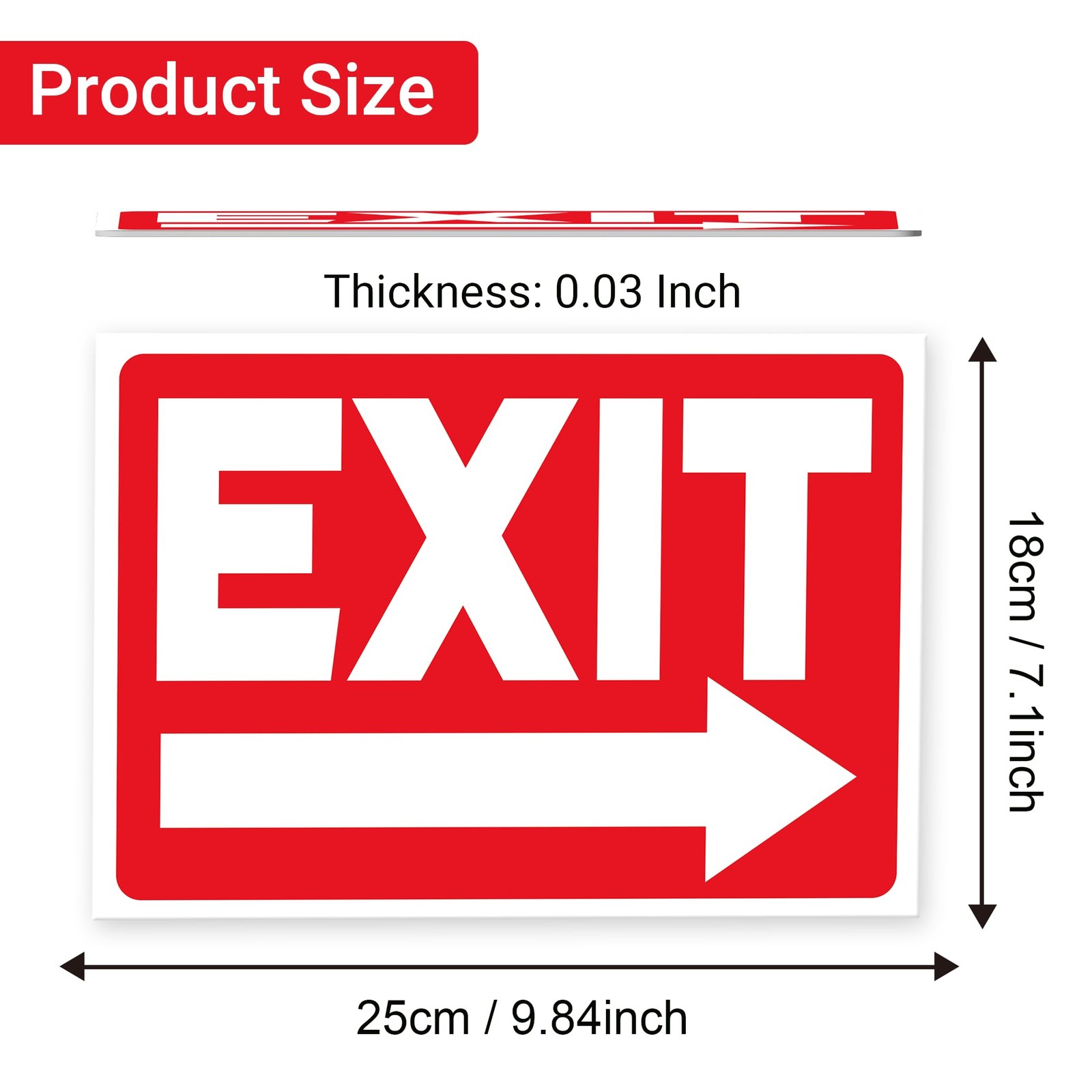 Exit Signs – 2 Pack 10×7 Inch Directional Right Arrow Signs Polystyrene Plast…