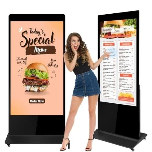 55 in Digital Signage Displays Floor Standing Digital Signage Kiosk Touch Screen