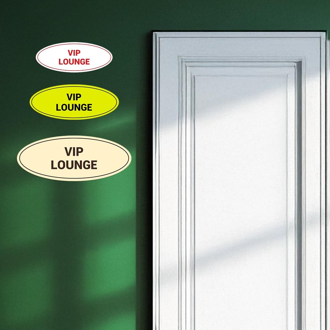 Oval VIP Lounge Sign Black Gold Large Wall Door Plaque For Hotel Business