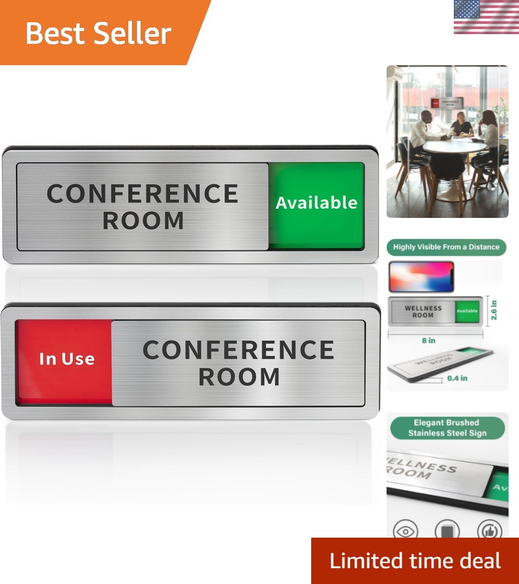 Conference Room Office Door Signs Do Not Disturb, In Use/Available Slider Sig…
