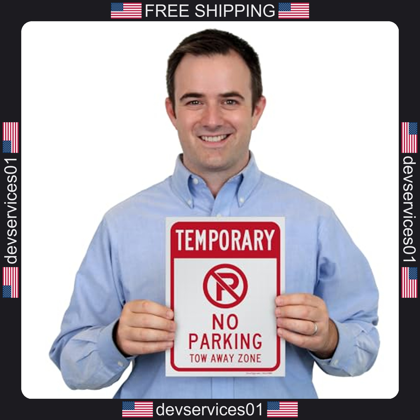 5 Pack No Parking Tow Away Zone Signs 9×12 Inches