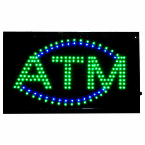 LARGE Bright LED Neon Light ATM Sign Business Animated Motion Display 21″ X 13″