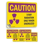 X-Ray Radiation Only When Energized With Symbol OSHA Caution Sign – 5 or 10 Pack