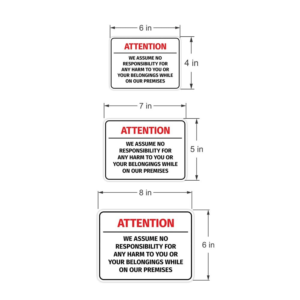 We Assume No Responsibility For Any Harm To You Or Your Belongings While…