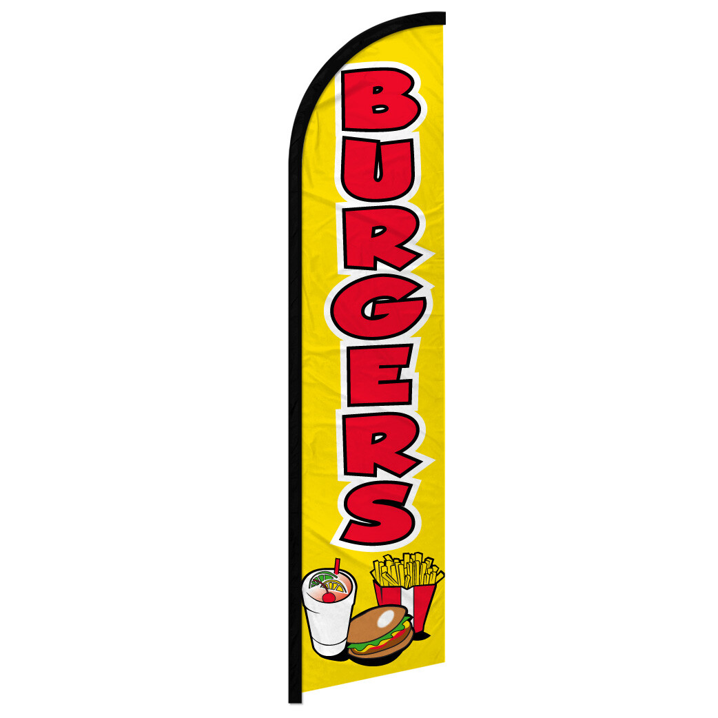 Burgers Full Curve Windless Swooper Flag Restaurant Concessions Food
