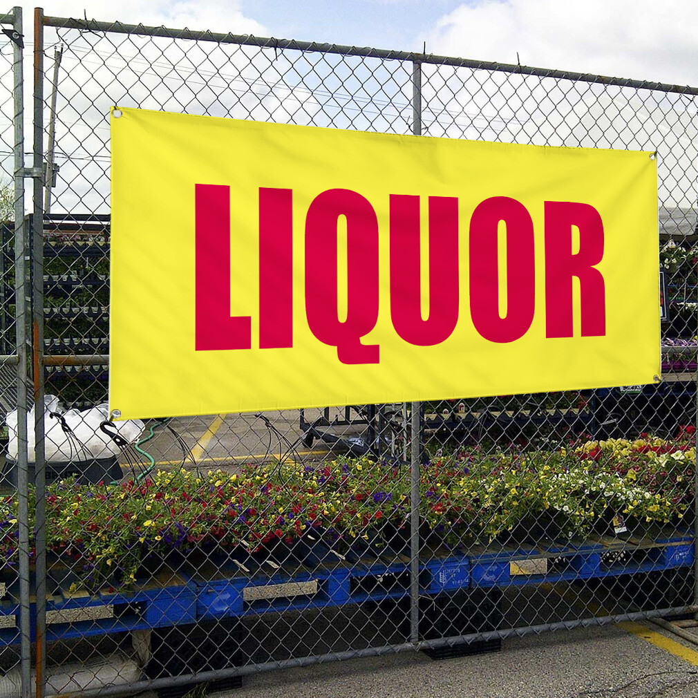 Vinyl Banner Multiple Sizes Liquor Promotion Business Retail Outdoor
