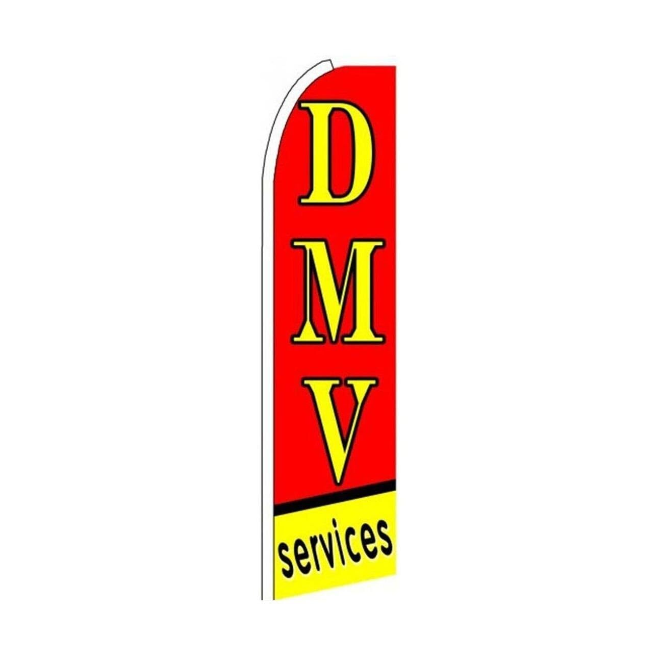 Dmv Services Swooper Flutter Feather Flag | 3ft W x 11.5ft Tall