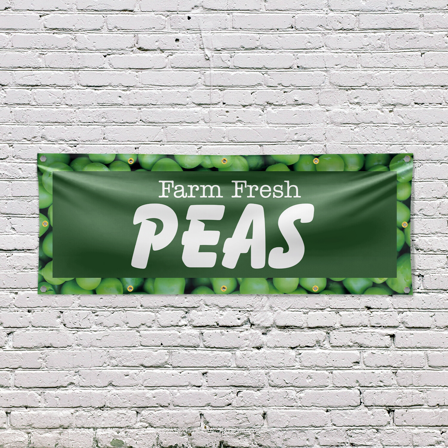 Farm Fresh Peas Vinyl Banner Sign with Metal Grommets Heavy-Duty Single-Sided